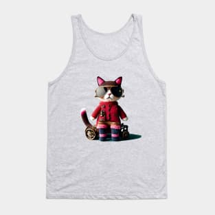 Crochet Cat with Sunglasses Tank Top